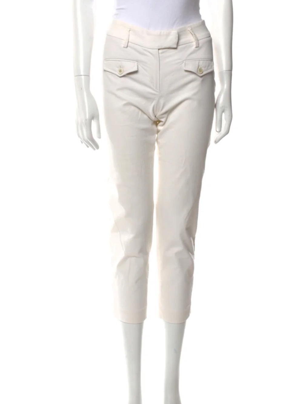 Brunello Cucinelli Gunex Cotton Cream Cropped Pants
